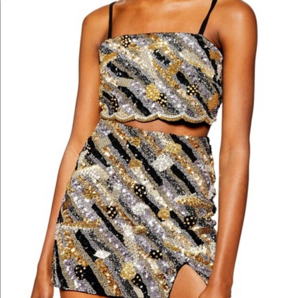 Topshop Tops - {Topshop} Animal Sequin Bralette sz. 10